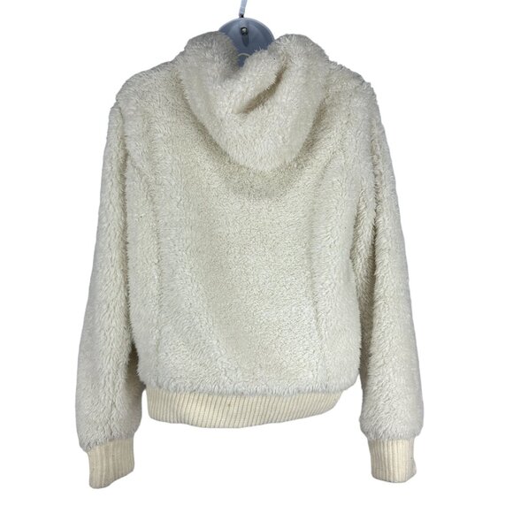 Empyre Women's Fuzzy Full Zip Hooded Jacket Size M White - Picture 3 of 8